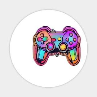 Vibrant Neon Game Controller Art No. 558 Magnet